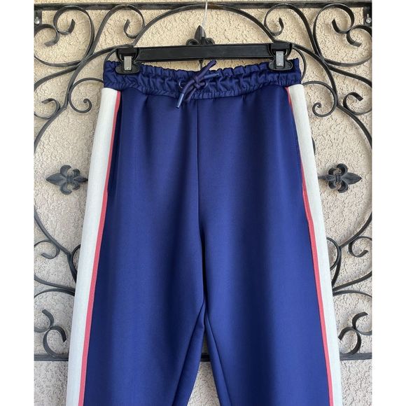 Zara wide leg striped track pants - size small - navy blue/red/white - Picture 3 of 7